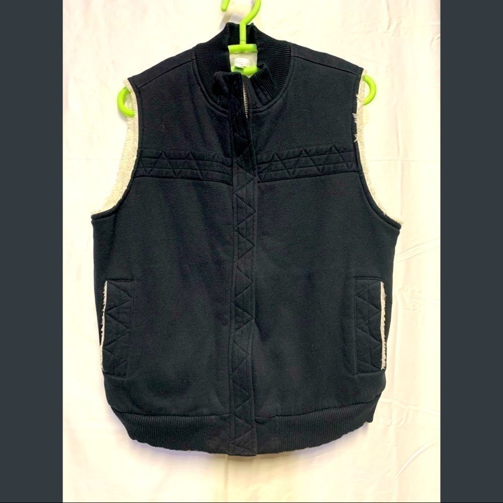 Warm and cozy wool lined black vest jacket